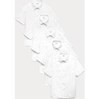 M&S 5 Pack Boys' Regular Fit Easy to Iron School Shirts (2-18 Yrs) White
