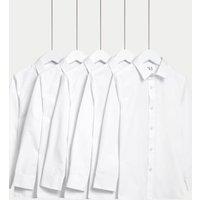 5pk Boys Regular Fit Easy to Iron School Shirts (2-18 Yrs)