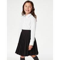 M&S 5 Pack Girls' Regular Fit Easy to Iron Shirts (2-18 Yrs) White