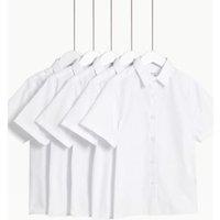 Girls 5pk Regular Fit Easy to Iron School Shirts (2-18 Yrs)