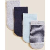 4pk Cotton Rich Terry Baby Socks (7lbs-24 Mths)