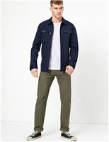 M&S Straight Fit 5 Pocket Stretch Trousers Black