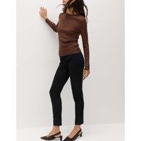 M&S Jersey Slim Fit Ankle Grazer Trousers Black