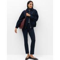 M&S Jersey Slim Fit Ankle Grazer Trousers Dark Navy