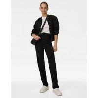 Jersey Straight Leg Trousers with Stretch