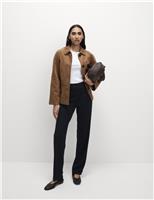 Jersey Straight Leg Trousers with Stretch