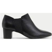 Leather Block Heel Shoe Boots