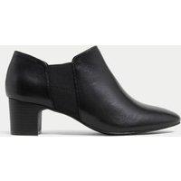 Leather Block Heel Shoe Boots