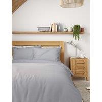 M&S Pure Cotton Waffle Bedding Set Grey