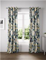 Pure Cotton Watercolour Eyelet Curtains