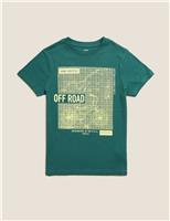 M&S Pure Cotton Graphic T-Shirt (6-16 Yrs) Green