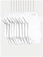 10pk Pure Cotton Short Sleeve Bodysuits (6lbs-3 Yrs)