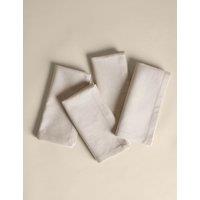Set of 4 Cotton Rich Napkins with Linen