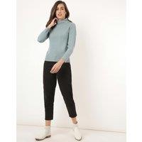 M&S Supersoft Roll Neck Jumper Petrol