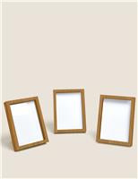 M&S Set of 3 Photo Frames 4x6 inch Natural Mix
