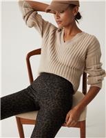 Printed Coated High Waisted Jeggings