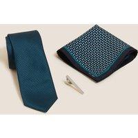 Geometric Tie, Pin and Pocket Square Set