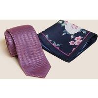 2pk Floral Tie & Handkerchief Set