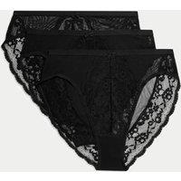 3pk Lace High Waisted High Leg Knickers