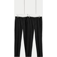 2pk Regular Fit Crease Resist Trousers