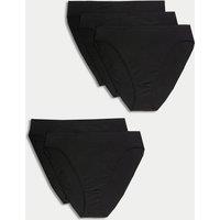 5pk Cotton Modal High Waisted High Leg Knickers