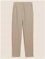 M&S Cotton Blend Slim Fit Ankle Grazer Trousers Ivory