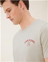 M&S Pure Cotton Kind Is Cool Graphic T-Shirt Ecru