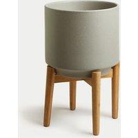 Large Ceramic Planter with Stand