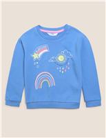 Cotton Rich Weather Print Sweatshirt (2-7 Yrs)