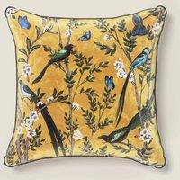 Velvet Spring Bird Cushion