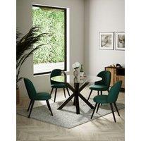 Colby Dark Round Glass 4 Seater Dining Table