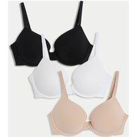 3pk Cotton Wired Push-Up Bras A-E