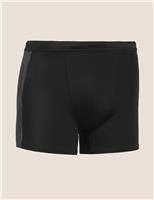 Goodmove Quick Dry Side Stripe Swim Shorts Black