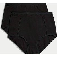 M&S 2 Pack Firm Control Full Briefs Black