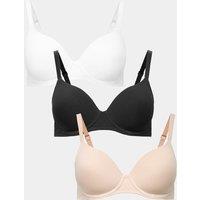 M&S 3pk Wired Full Cup T-Shirt Bras A-E Opaline Mix