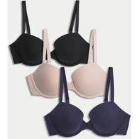 3pk Cotton Rich Wired Balcony Bras A-E