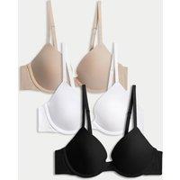 3pk Wired Plunge T-Shirt Bras A-E