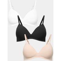 M&S 3pk Non Wired T-Shirt Bras A-E Opaline Mix