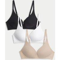 Buy 3pk Non Wired Plunge T-Shirt Bras A-E