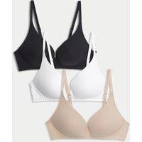 3pk Non Wired Plunge T-Shirt Bras A-E