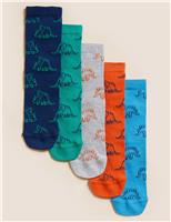 5pk Cotton Rich Dinosaur Socks