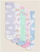 5pk Cotton Rich Rainbow Socks
