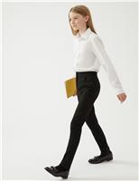 Girls High Waist Skinny School Trousers (9-18 Yrs)