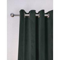 M&S Velvet Eyelet Curtains Forest Green
