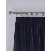 M&S Faux Silk Pencil Pleat Blackout Curtains Navy