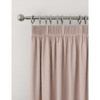 M&S Brushed Pencil Pleat Blackout Thermal Curtains Blush