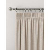 M&S Brushed Pencil Pleat Blackout Thermal Curtains Champagne