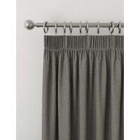M&S Brushed Pencil Pleat Blackout Thermal Curtains Charcoal Mix