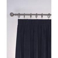 M&S Velvet Pencil Pleat Curtains Navy