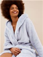 M&S Fleece Dressing Gown Light Blue
